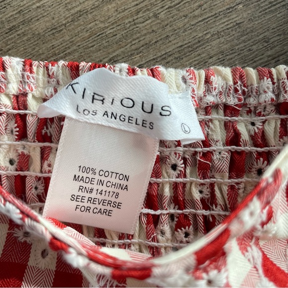 Kirious Los Angeles Red Gingham Crop Top - Picture 3 of 3